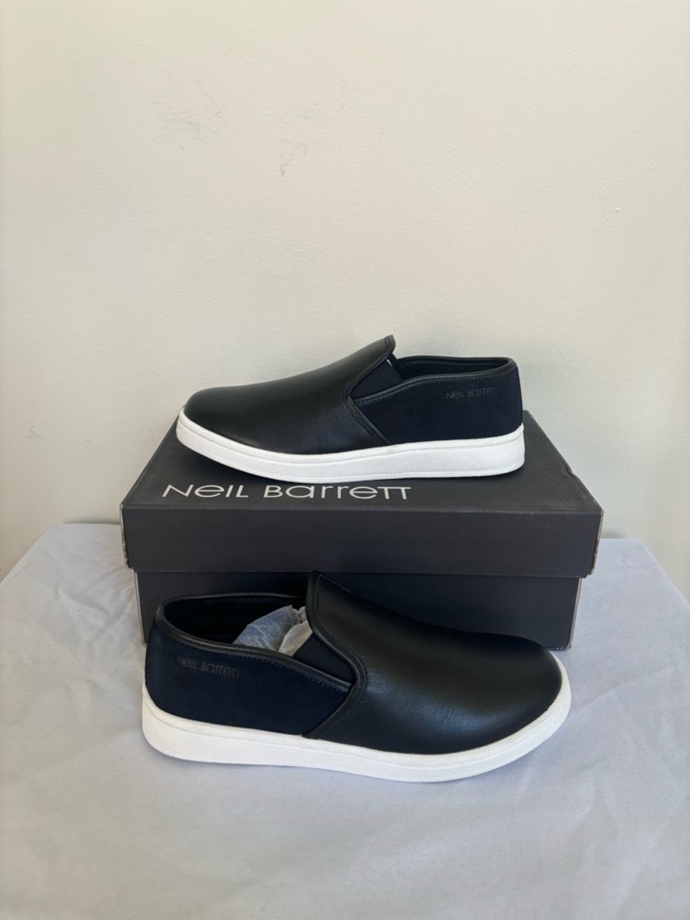 Neil Barrett Leather Logo Slip On Sneakers 36Eu Sz 6 women’s NWB